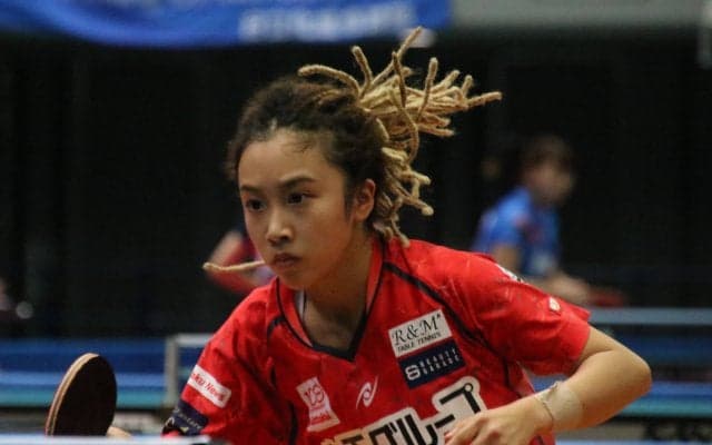 金髪ドレッドで登場、森薗美月「目標はランク入り」　後輩下し5回戦へ＜全日本卓球2020＞