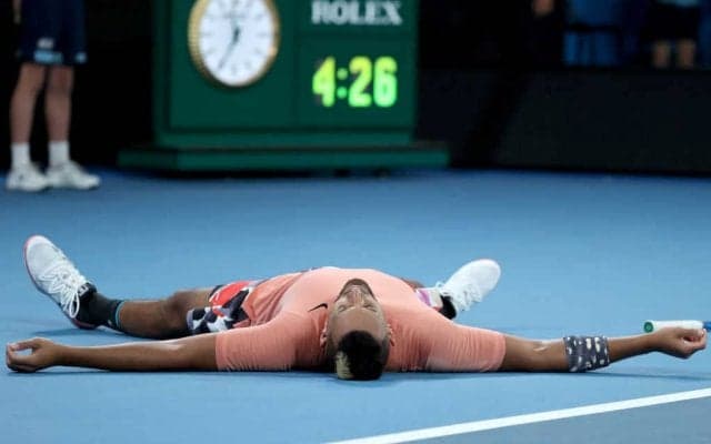 キリオスの安堵。ドラマティックな死闘後の写真に8万以上の「いいね」