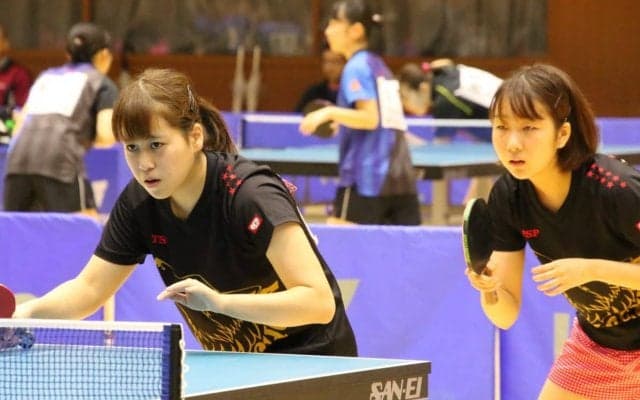 神戸松蔭女子学院大ペア、2回戦へ＜卓球・全日学2019　女子ダブルス＞