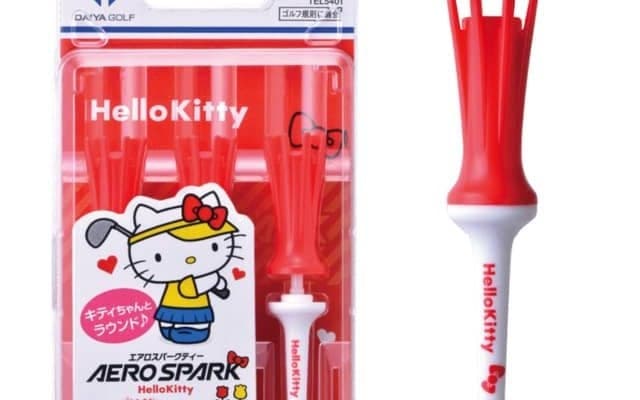 ハローキティデザインの機能型ゴルフティー「エアロスパークティー」発売
