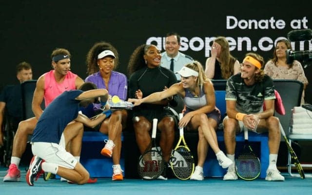 前代未聞の4人対4人のテニス？チャリティーでトップ選手がやりたい放題