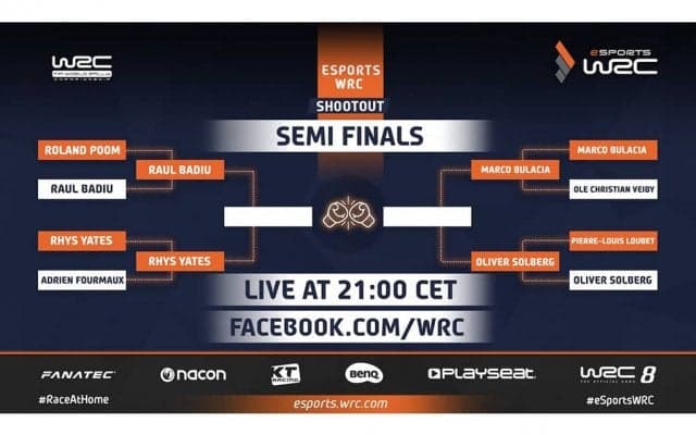 eSports WRC シュートアウト、セミファイナル進出の4人が決定