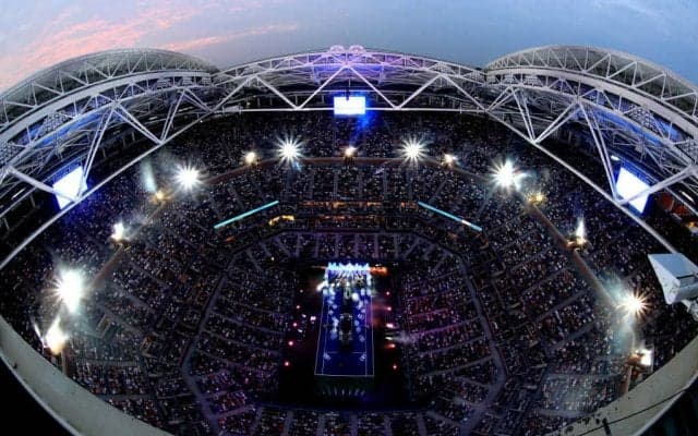 ビデオチャットで使える「全米オープン」の\"背景\"