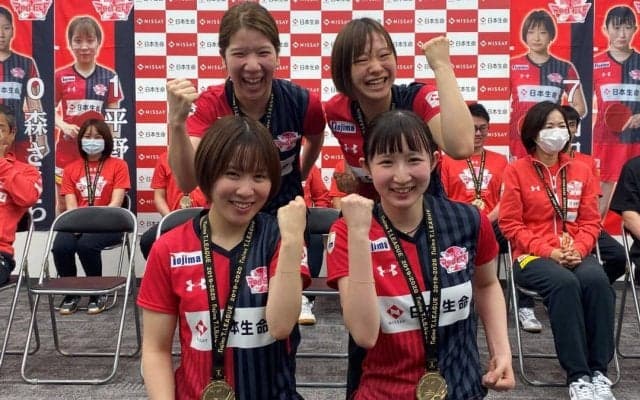 【Tリーグ】日本生命、ホーム貝塚市にオンラインでV報告　平野、早田らが抱負語る