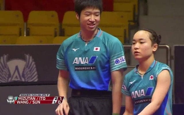 【動画】2020カタールOP ミックスダブルス決勝 水谷隼／伊藤美誠vs王楚欽／孫穎莎