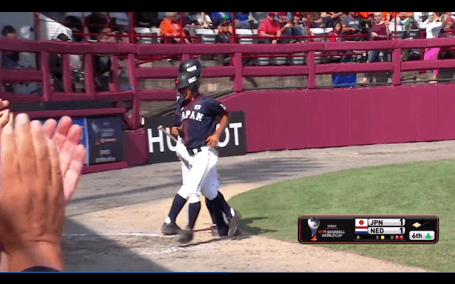 6回表 日本 相手のバッテリーエラーで逆転!! 【WBSC U-18ワールドカップ オープニングラウンド オランダ戦】
