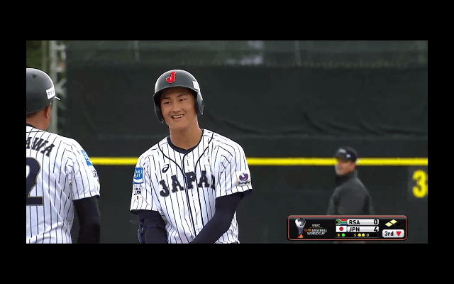井上(日大三)のタイムリーで追加点【WBSC U-18ワールドカップ オープニングラウンド 南アフリカ戦】