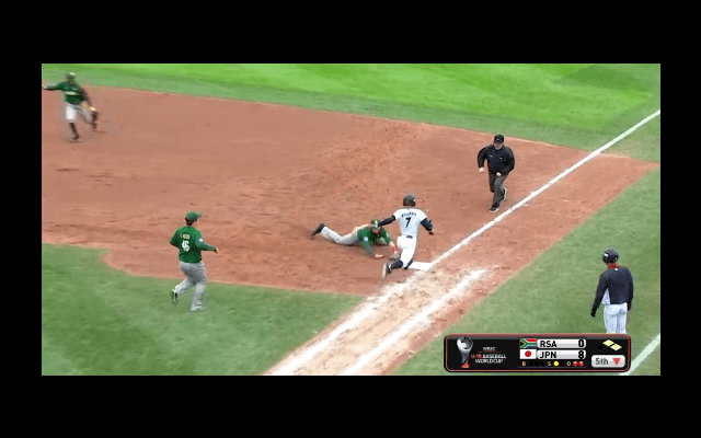 小園(報徳学園)タイムリー内野安打【WBSC U-18ワールドカップ オープニングラウンド 南アフリカ戦】