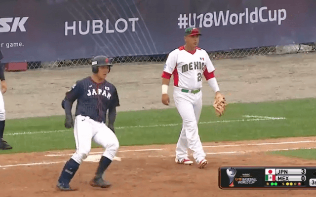 清宮(早実)レフト前ヒット【WBSC U-18ワールドカップ オープニングラウンド メキシコ戦】