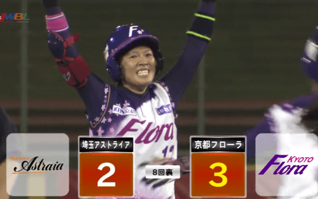 フローラ・中村、涙の逆転サヨナラ打！【7/1 女子プロ野球 埼玉アストライア VS 京都フローラ 】