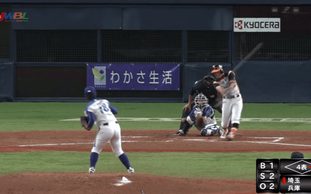 岩谷、惜しくも京セラドームのフェンス超えならず！【6/25　女子プロ野球 埼玉アストライア VS 兵庫ディオーネ 】