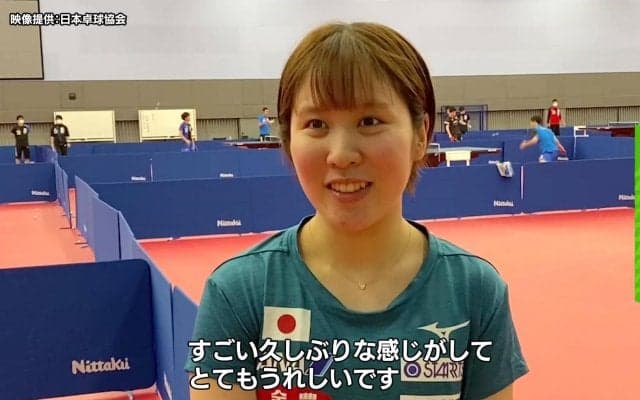 みうみま、丹羽孝希らがNTCで約2カ月半ぶりに合宿再開！卓球台は約5mおきに配置
