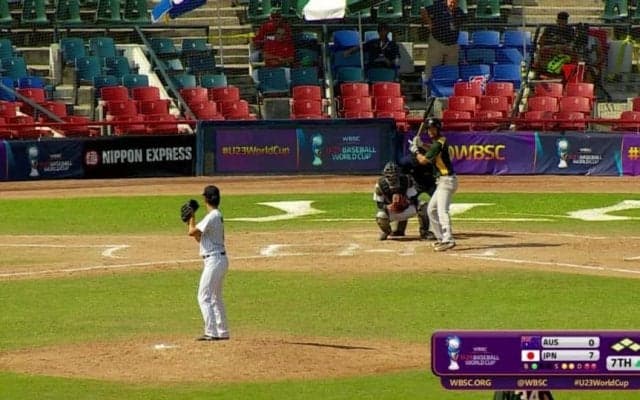 【動画ハイライト】WBSC U-23ワールドカップ 日本対オーストラリア 7回表 ここまで好投の笠原がつかまる