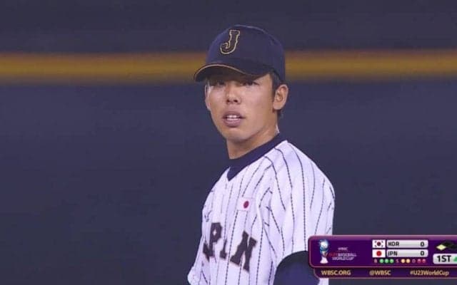 【動画ハイライト】WBSC U-23ワールドカップ 日本対韓国 1回表 本田、ピンチを三振で切り抜ける