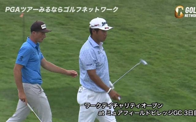 【動画】松山英樹、難しいスライスラインを読み切りバーディを奪う場面も