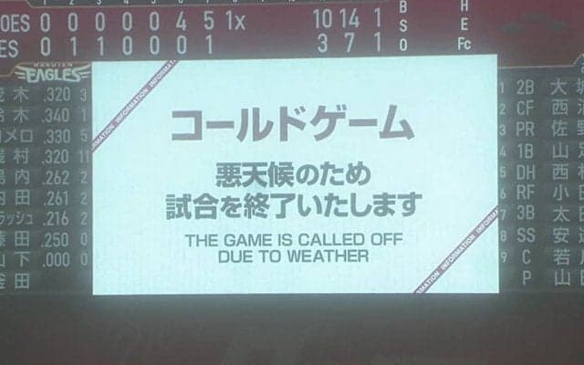 濃霧だけに「これ以上やっても霧がない」　20年ぶり“珍事”にファン同情