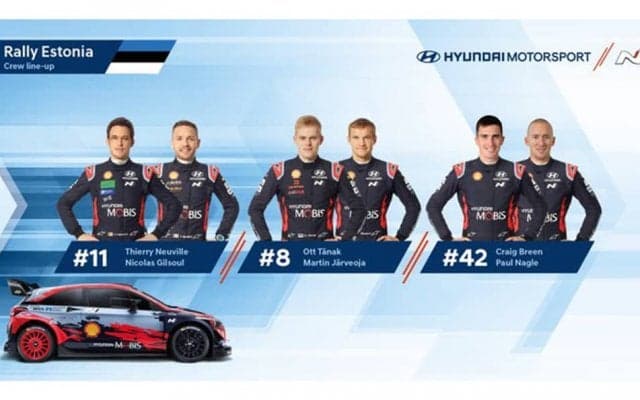 ヒュンダイ、WRCエストニアにタナック、ヌービル、ブリーンの3台で臨む