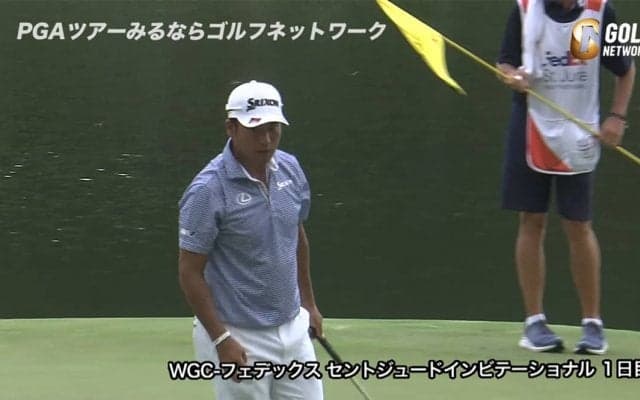 【動画】松山英樹、6番パー4では約6メートルのパットを沈めバーディを奪取