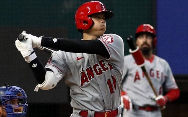 【MLB】大谷翔平、右打席上ボール球の“悪球打ち二塁打”　米データ分析者は「感心」