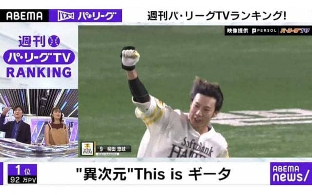 “神スイング”稲村亜美さんも鷹柳田の一発に驚愕　「体の筋肉が壊れるんじゃ…」