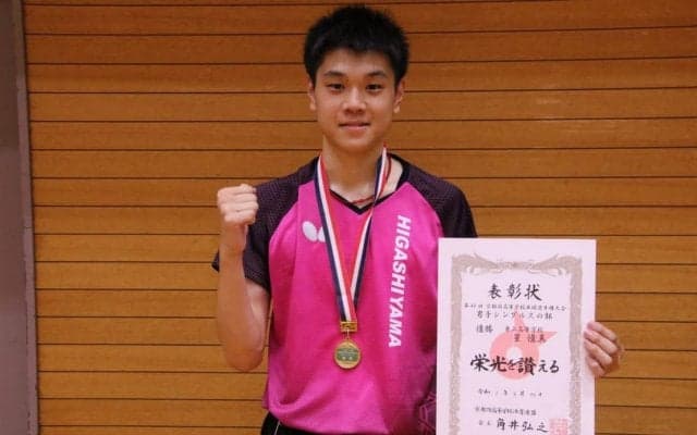 星優真（東山）が男子単V　張本智和と同クラブで腕を磨いた左腕＜卓球・京都府夏季大会＞