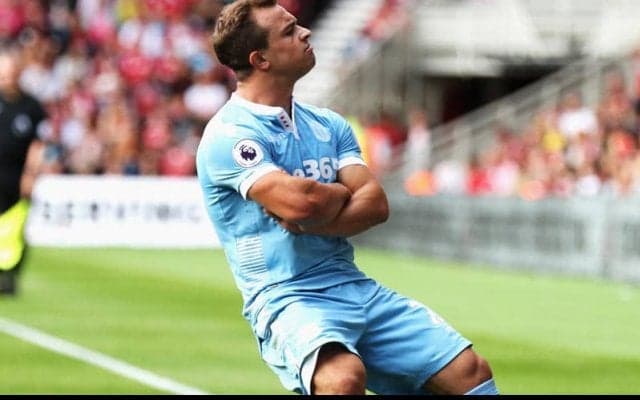 壁スレスレ！リバプールMFシャキリがストーク時代に決めた値千金の低弾道FK【ビューティフル・フリーキック】