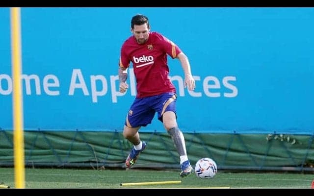 メッシがバルサで今季初練習 個別メニューで汗を流す