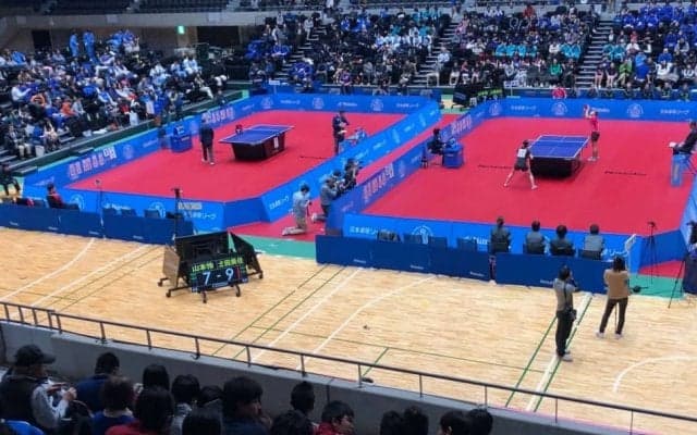 後期日本卓球リーグ、4シングルス編成の変則マッチで開催