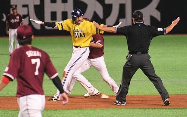 「光のような足」「どこまで超人」鷹・柳田の超速ギアチェンジ走塁にファン驚愕