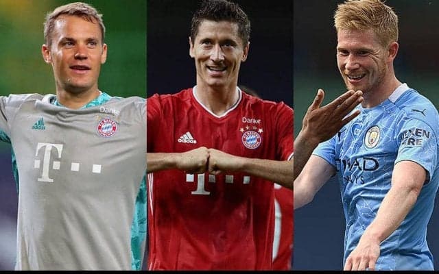 バイエルンの攻守の要にシティの絶対的司令塔!　UEFA男子年間最優秀選手賞の最終候補3名が発表!