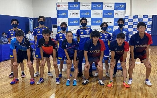 岡山リベッツ、地元高3とドリームマッチ　主将・上田仁「卓球ができる有り難さ痛感」