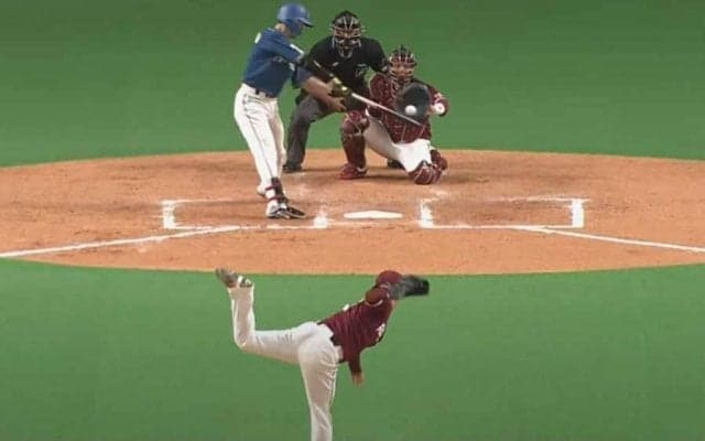 宝刀スライダーが「曲がりすぎやろ」　楽天・松井の圧巻3連続Kにファン驚嘆