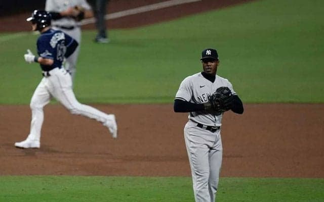 【MLB 地区S】世界最速左腕チャップマン、“因縁対決”で史上初の2年連続PO敗退被弾「ひどい気分だ」