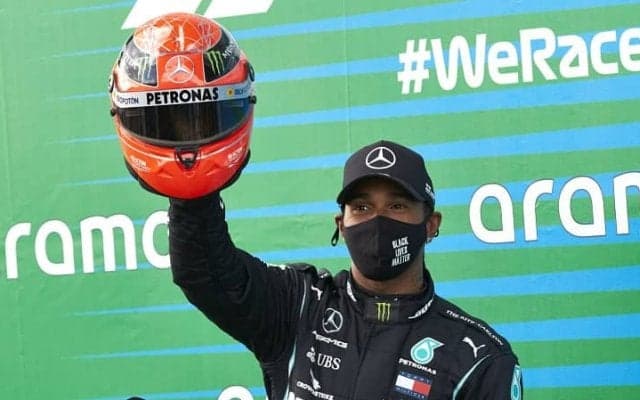 ルイス・ハミルトンがＦ１歴代最多タイ記録の通算９１勝目をマーク「シューマッハーの優勝回数に並ぶなんて夢物語かと思った」
