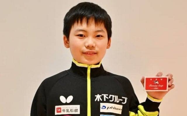 “卓球界のホープ”松島輝空、牛乳石鹸共進社とスポンサー契約　異例の家族契約