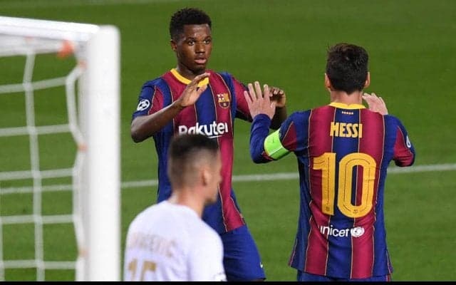 「素晴らしいパスだった」CL最年少で大会複数得点のファティ、アシストのデ・ヨングに感謝