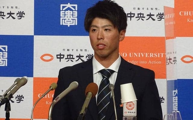 【ドラフト】“サニブラウンに勝った男”中大・五十幡は日本ハム2位　「西川選手を参考に…」