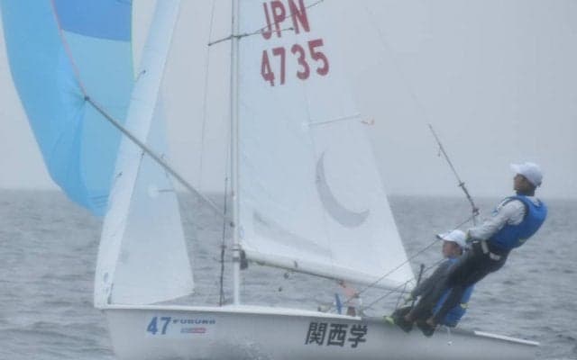 【ヨット部】　全日本インカレ２日目は４７０級が健闘し、優勝争いへ