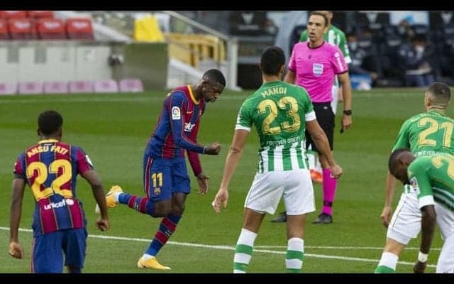 強烈な先制弾マークのデンベレ  リーガでの得点は“約1年ぶり”