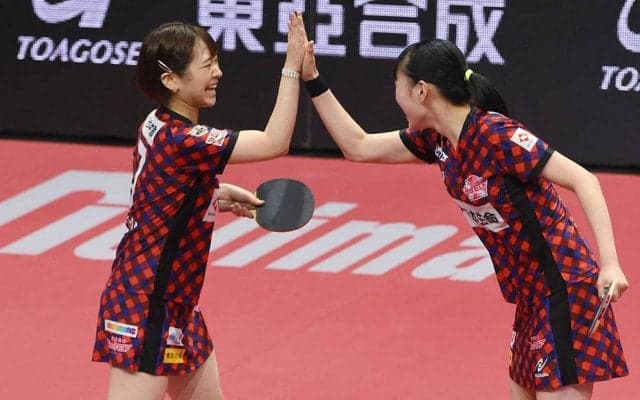 第1マッチは日本生命 前田・赤江ペアが今シーズン初勝利＜Tリーグ女子開幕戦＞