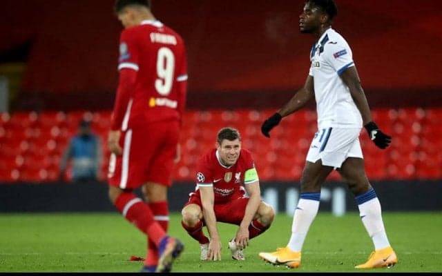 枠内シュート「0」のリバプール、ミルナーは「自分たちのベストを尽くせなかった」と悔やむ