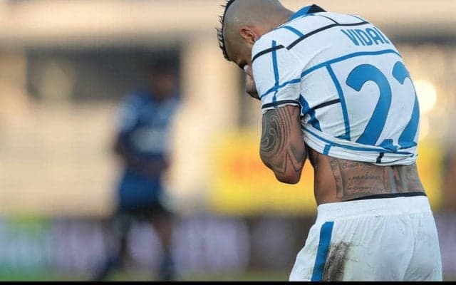 逆転突破目指すインテルに痛手、ビダルがシャフタール戦欠場