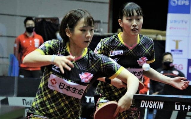 「他の10倍練習してる」24歳前田・16歳赤江ペアが7勝目　日本生命、次戦は首位攻防戦