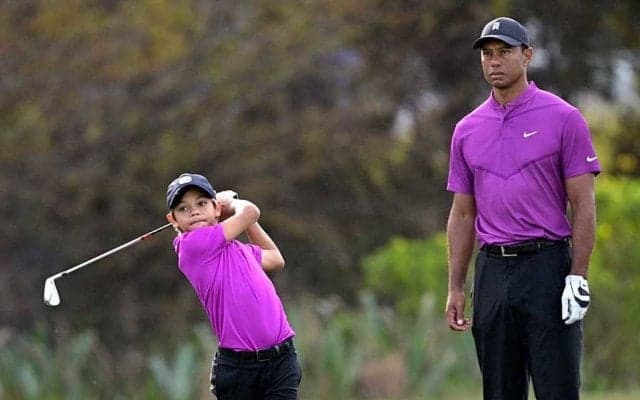 ウッズ11歳愛息、圧巻の親子大会デビューに米熱狂　タイガーも“自賛”「完璧だった」