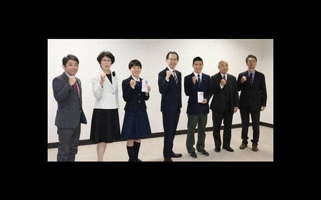 春高バレー出場を知事に報告　福島県代表の福島商（男子）と郡山女大付（女子）