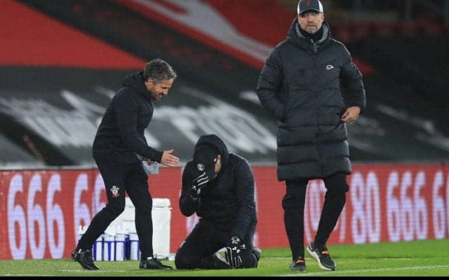 「今、私は引退できる(笑)」王者リバプール撃破のサウサンプトン指揮官が歓喜爆発、選手たちを称賛