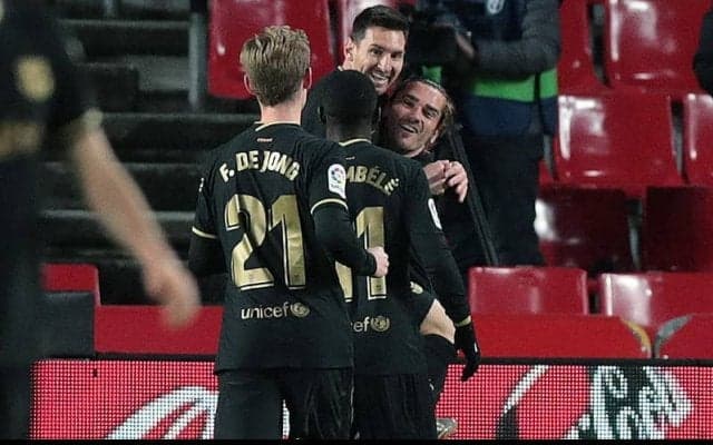 メッシとグリーズマンがドブレーテの共演!　4発完勝バルサが今季初のリーグ3連勝!《ラ・リーガ》