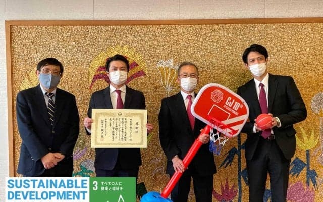 千葉ジェッツふなばしが船橋市内の幼稚園・保育園150ヵ所にオリジナル『ミニバスケットゴールセット』を寄贈