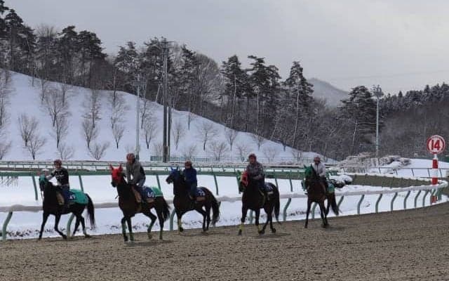 関係者が玉串奉奠を行い人馬の安全を祈願　岩手競馬、2021年も『調教始め式』を実施