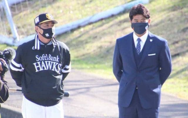 侍J稲葉監督「オリンピック期待しているよ」　リハビリ中の鷹・柳田を直接激励